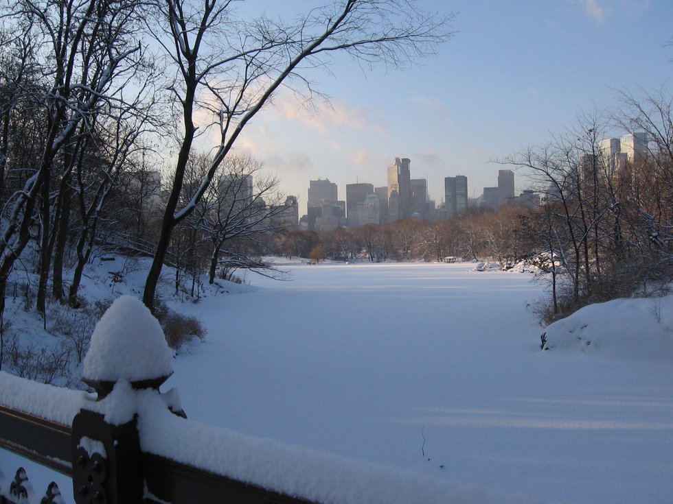 rising sun after snow