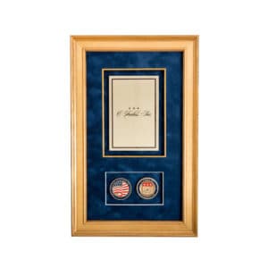 Shadow Box Gold Frame Brass Plate Brass Challenge Coins