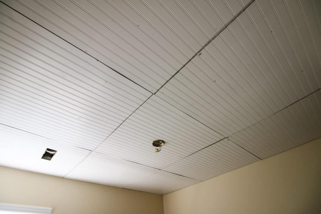 Bead board on ceiling