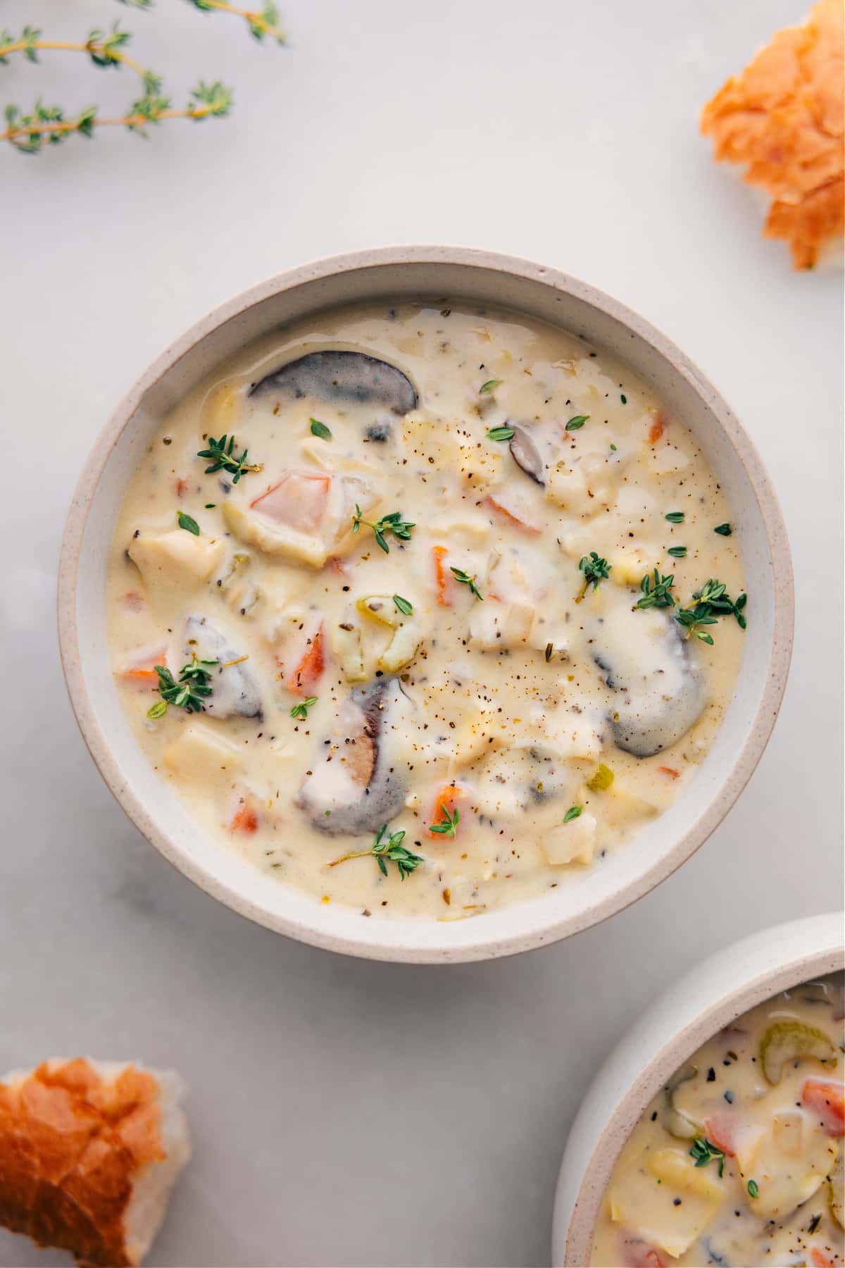 Finished artichoke soup in a bowl, brimming with flavors and vegetables, ideal for a cozy, cold night.