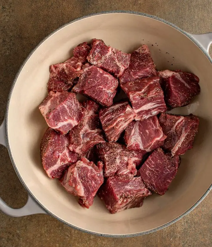 pile ingredients into pot