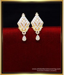 ERG2174 - Elegant Modern White Stone Earrings Gold Model Online