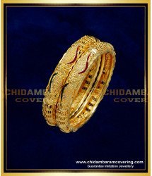 KBL045 - 1.10 Size Latest Enamel Gold Bangles Design New Born Baby Girl Bangles Online