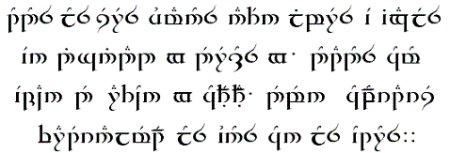 各種言語用テングワール 英 Tengwar for other languages