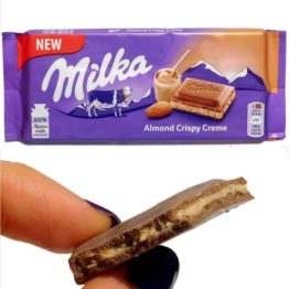 Milka Almond Crispy Creme Milk Chocolate Bar 100G