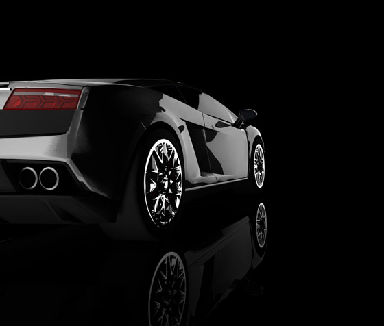 sports car on a black background