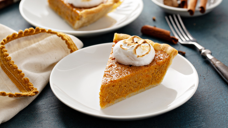 sweet potato pie on plate