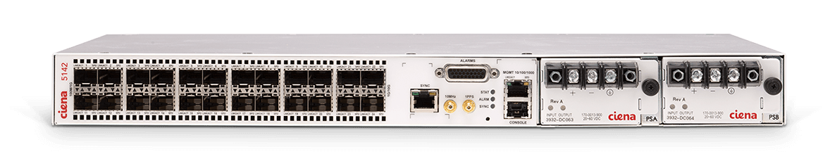 Product image of Ciena's 5142 showcasing ports.