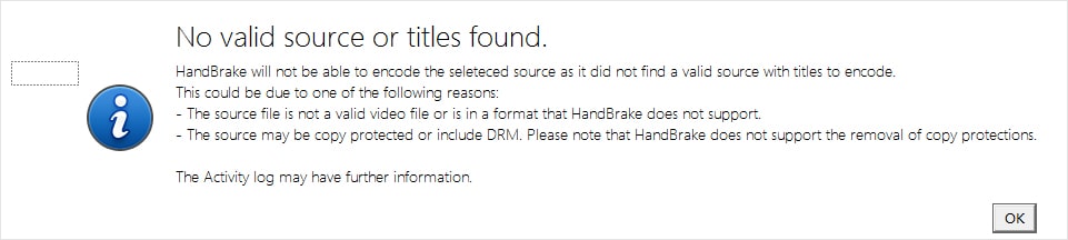 can't import encrypt dvd handbrake