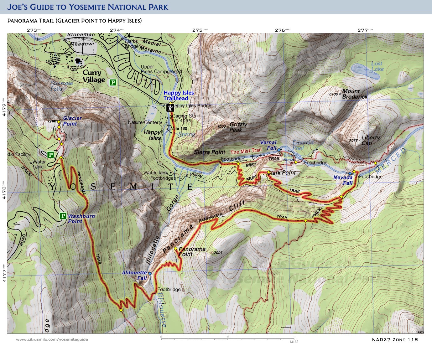 Map Of Trails In Yosemite - London Top Attractions Map