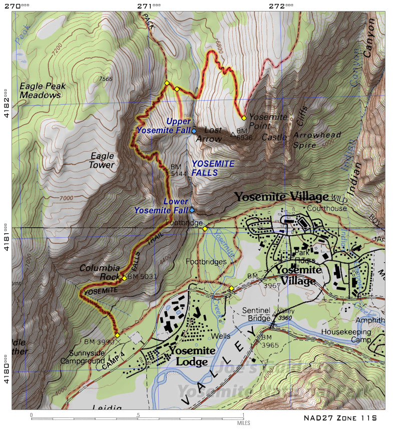 Yosemite Map With Points Of Interest - London Top Attractions Map