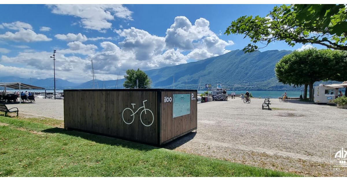 Les casiers Iloo en place sur l'esplanade du Lac du Bourget à Aix Les Bains