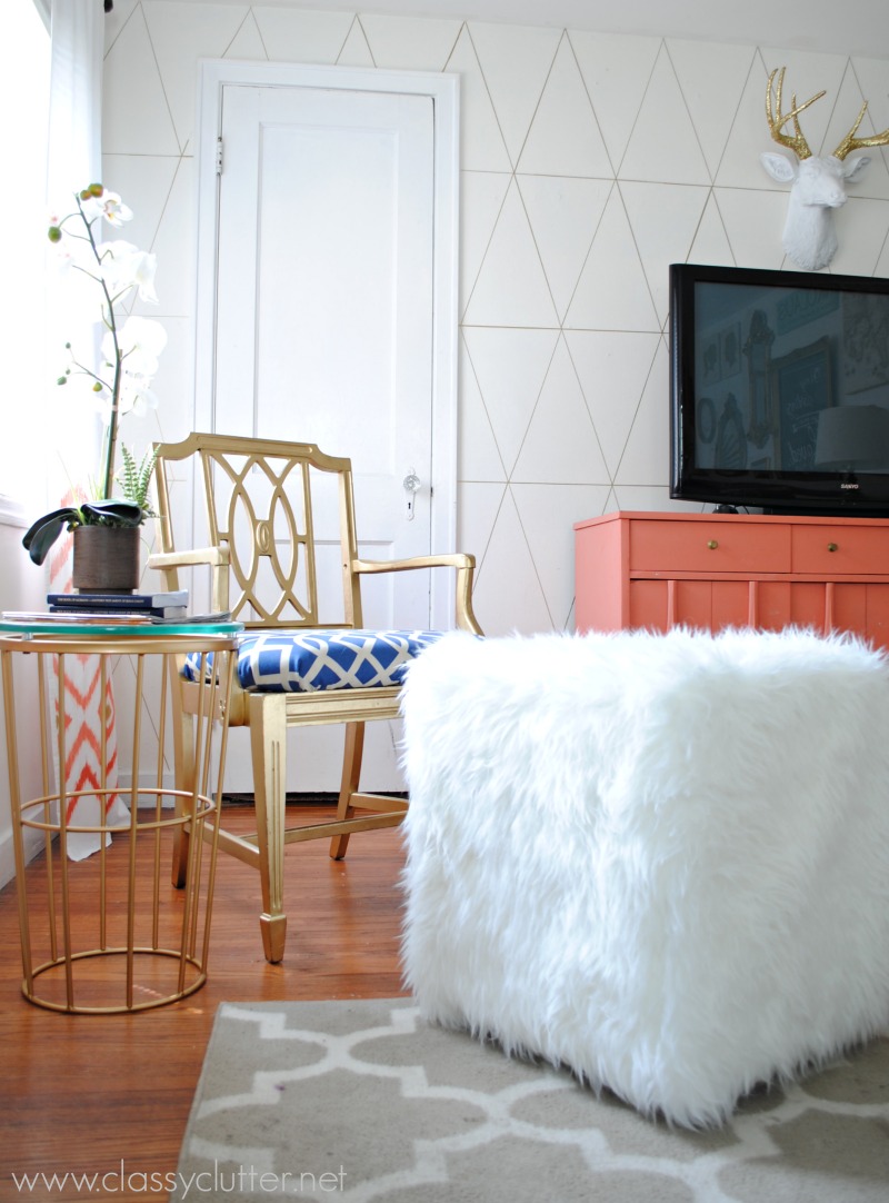 DIY Faux Fur Ottoman Tutorial