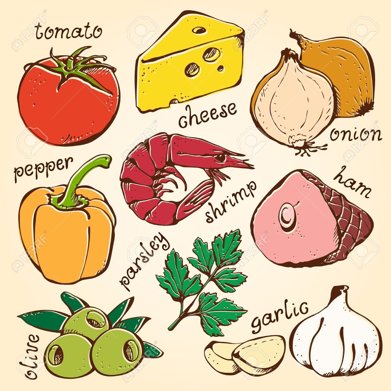 Cooking ingredients clipart