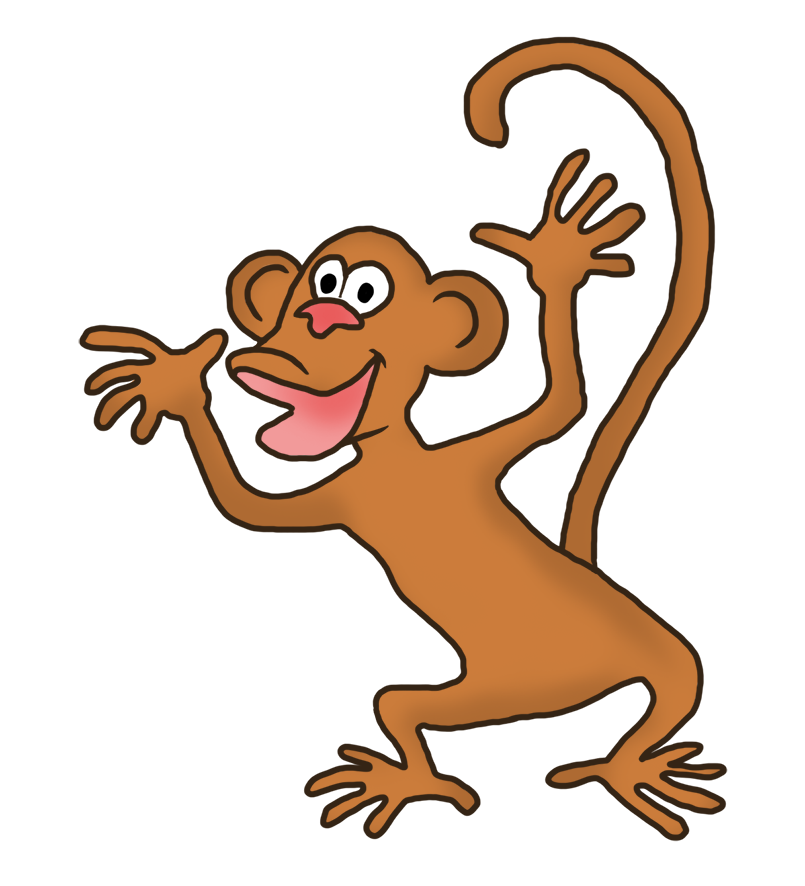 Funny monkey drawings - monkey clip art