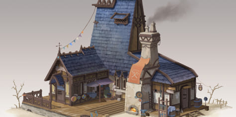 Making the Most of 3D Models and Perspective to Create a Fantasy Blacksmith Workshop