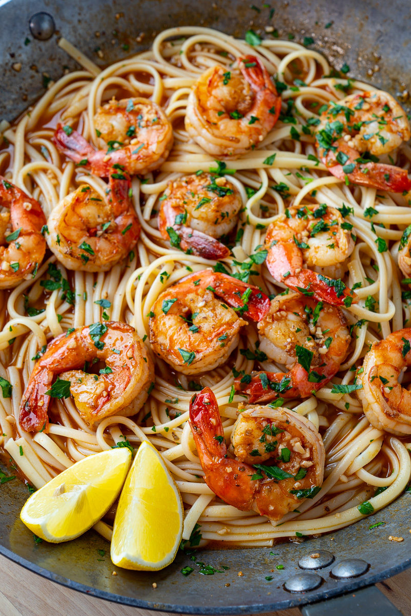 Cajun BBQ Shrimp Scampi Linguine