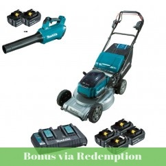 Makita DLM537PG4X - 18V x 2 534mm 21" 4 X 6.0Ah Brushless Self-Propelled Aluminium Deck Lawn Mower Kit