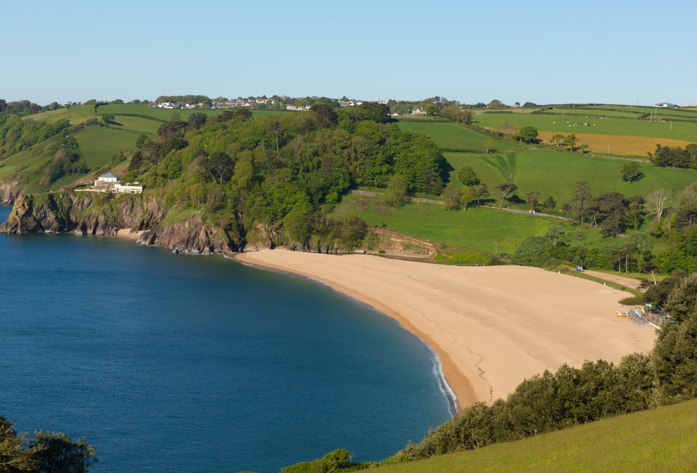 View over Blackpool Sands beach, South Devon