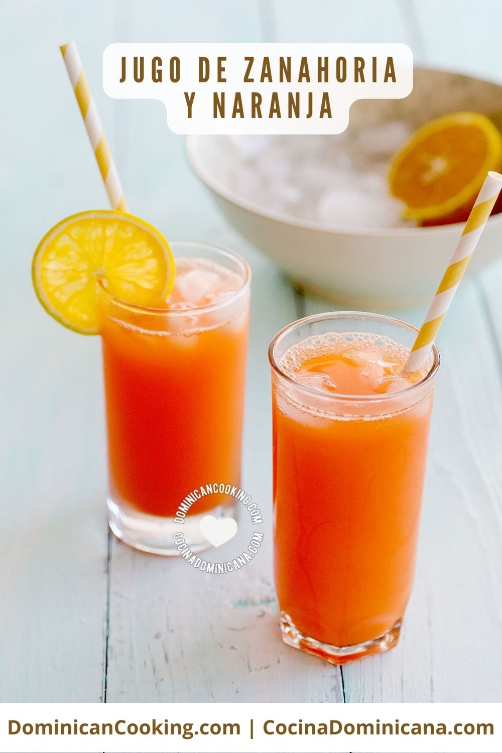 Receta de jugo de zanahoria y naranja.