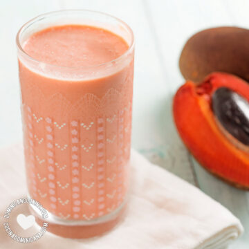 Batida de zapote o mamey y fruta.