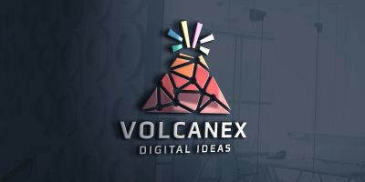 Volcanex Letter V Logo