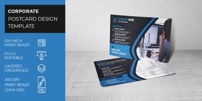 Corporate Postcard Template Design