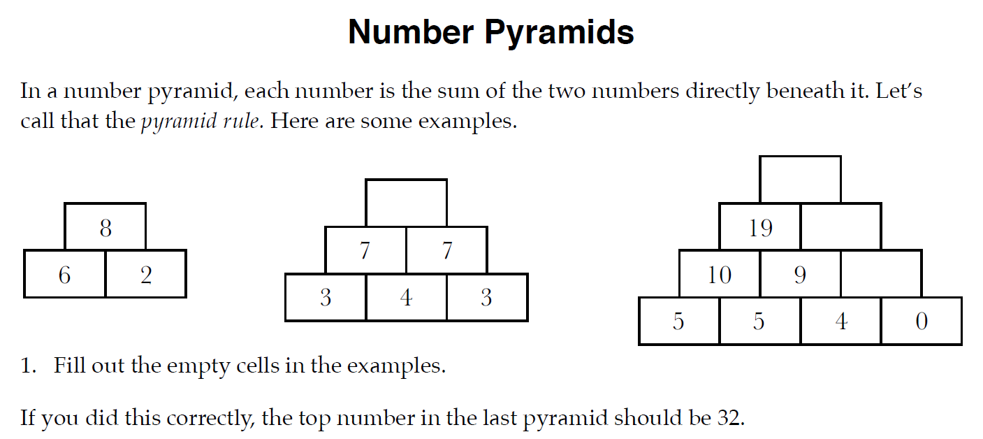 Blank Pyramid Of Numbers