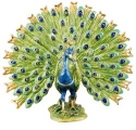 Kubla Crafts Bejeweled Enamel 2818N Large Peacock Box