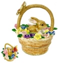 Kubla Crafts Bejeweled Enamel 3486N Bunny in Basket Box