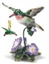 Kubla Crafts Bejeweled Enamel 3589HNN Hummingbird Box and Necklace