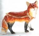 Kubla Crafts Bejeweled Enamel 3865 Red Fox Box