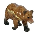 Kubla Crafts Bejeweled Enamel 3984N Grizzly Bear Box