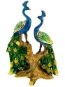 Kubla Crafts Bejeweled Enamel 4101N Peacock Couple Double Box