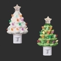 Roman Lights 160375N Set of 2 Ceramic Tree Nightlight