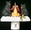 Roman Lights 164574 Black Bear Campfire Nightlight - Camping Camp