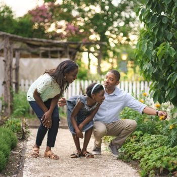 Family in the Garden at Spring Web