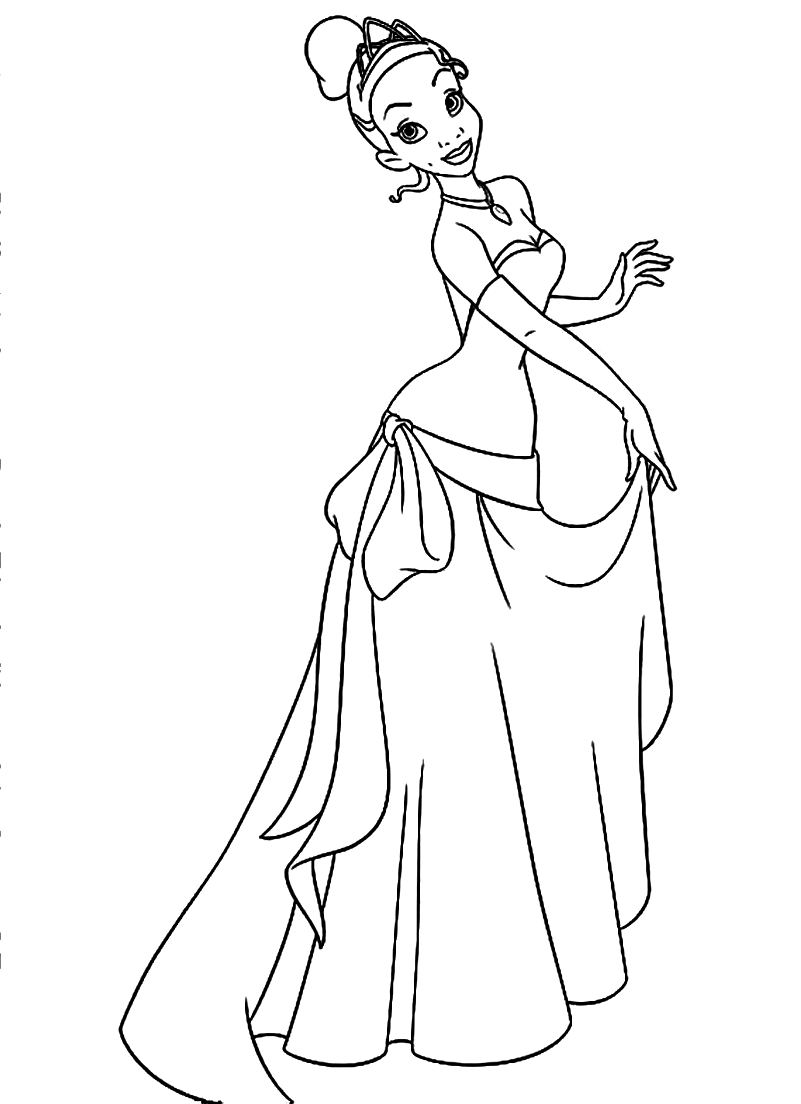 Printable Princess Tiana Coloring Pages | ColoringMe.com