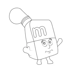 M Small Alphabets Alphablocks Free Coloring Page for Kids