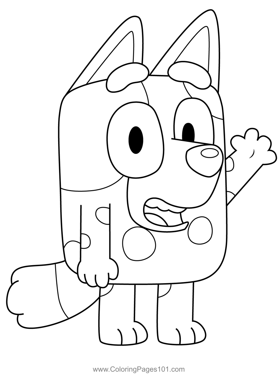 Muffin Heeler Bluey Coloring Page for Kids - Free Bluey Printable ...