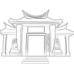 Chinese Temple Coloring Page