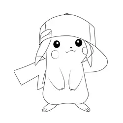 Hat With Pikachu Coloring Page