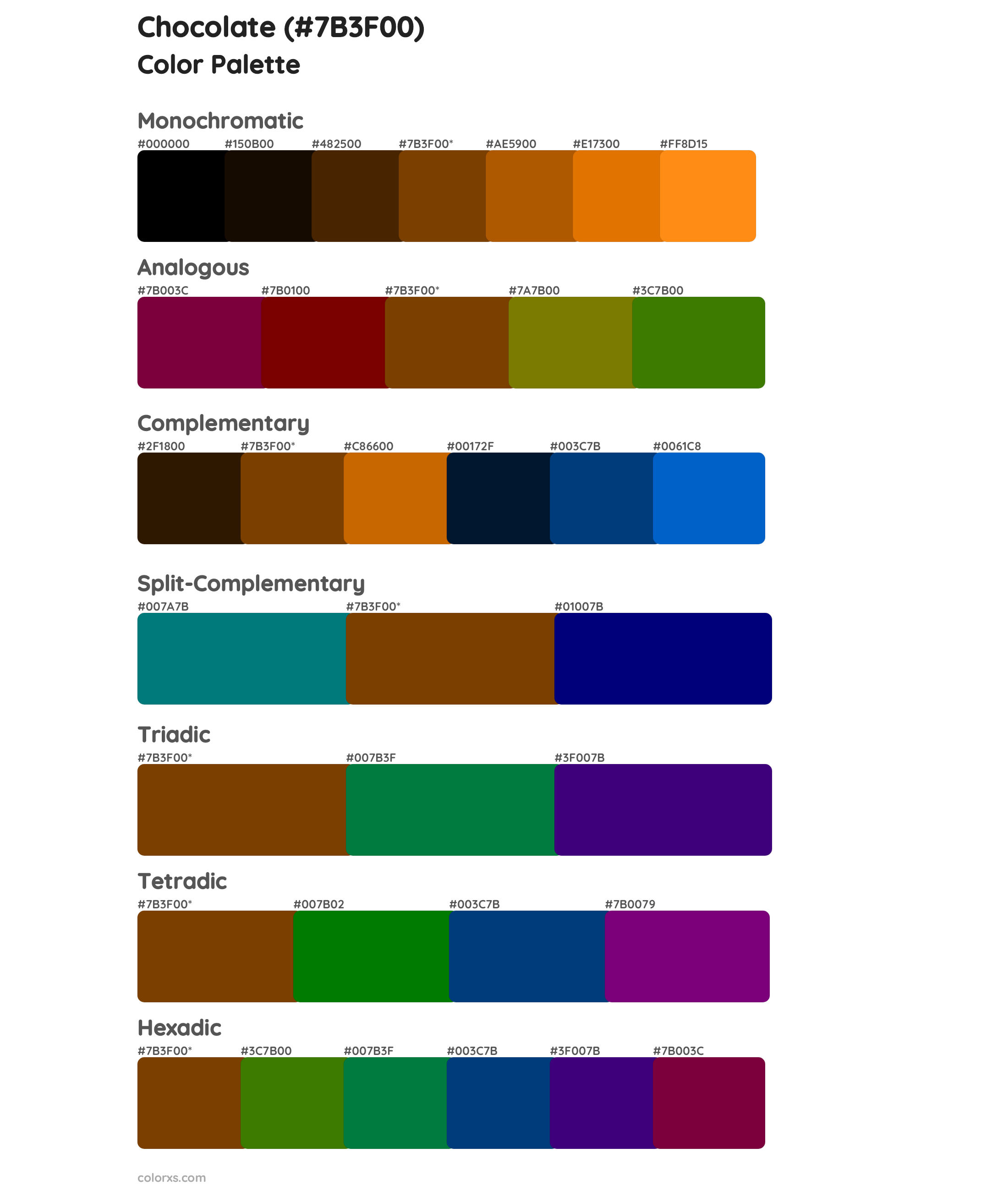 Chocolate Color Scheme Palettes