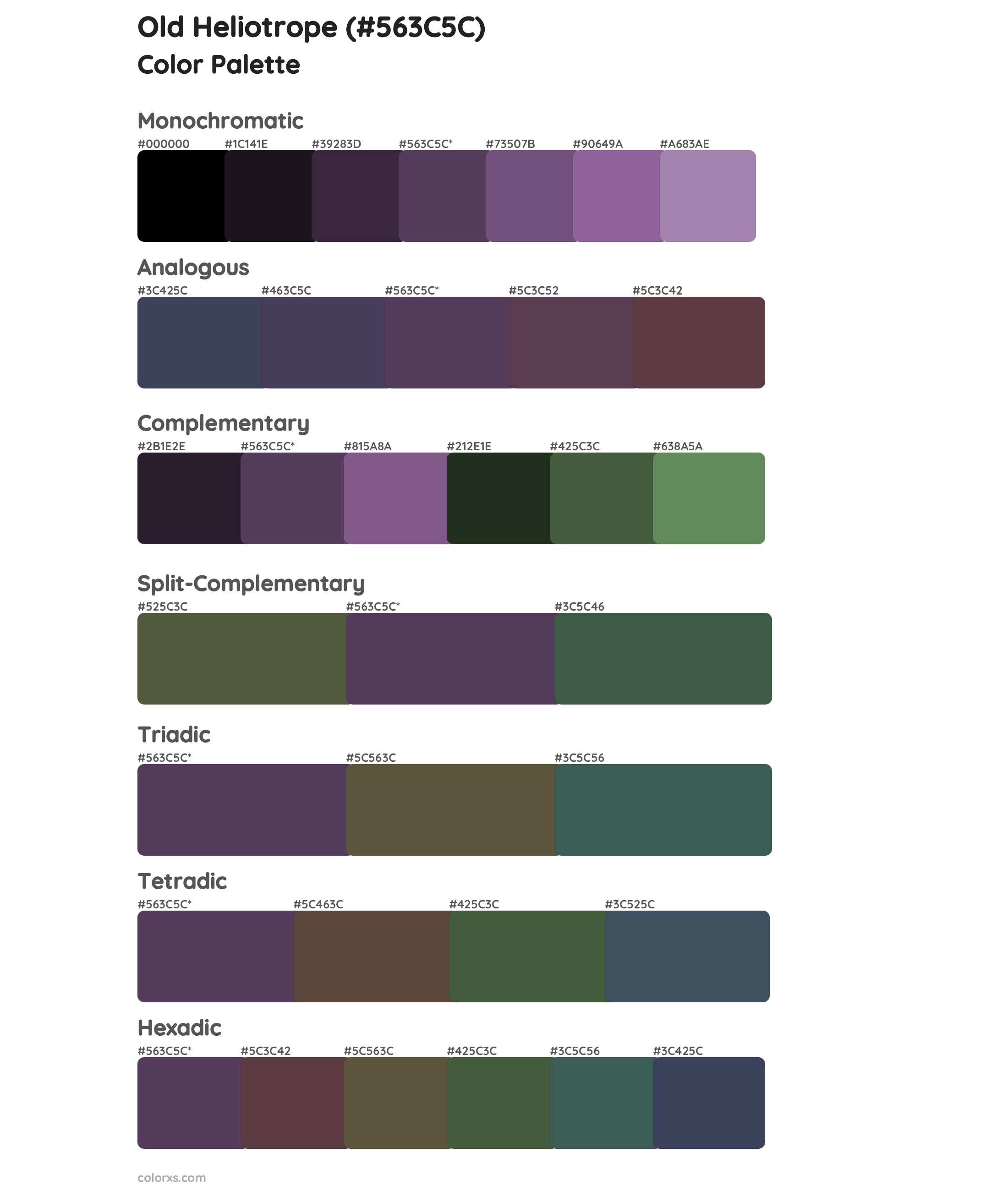 Old Heliotrope Color Scheme Palettes