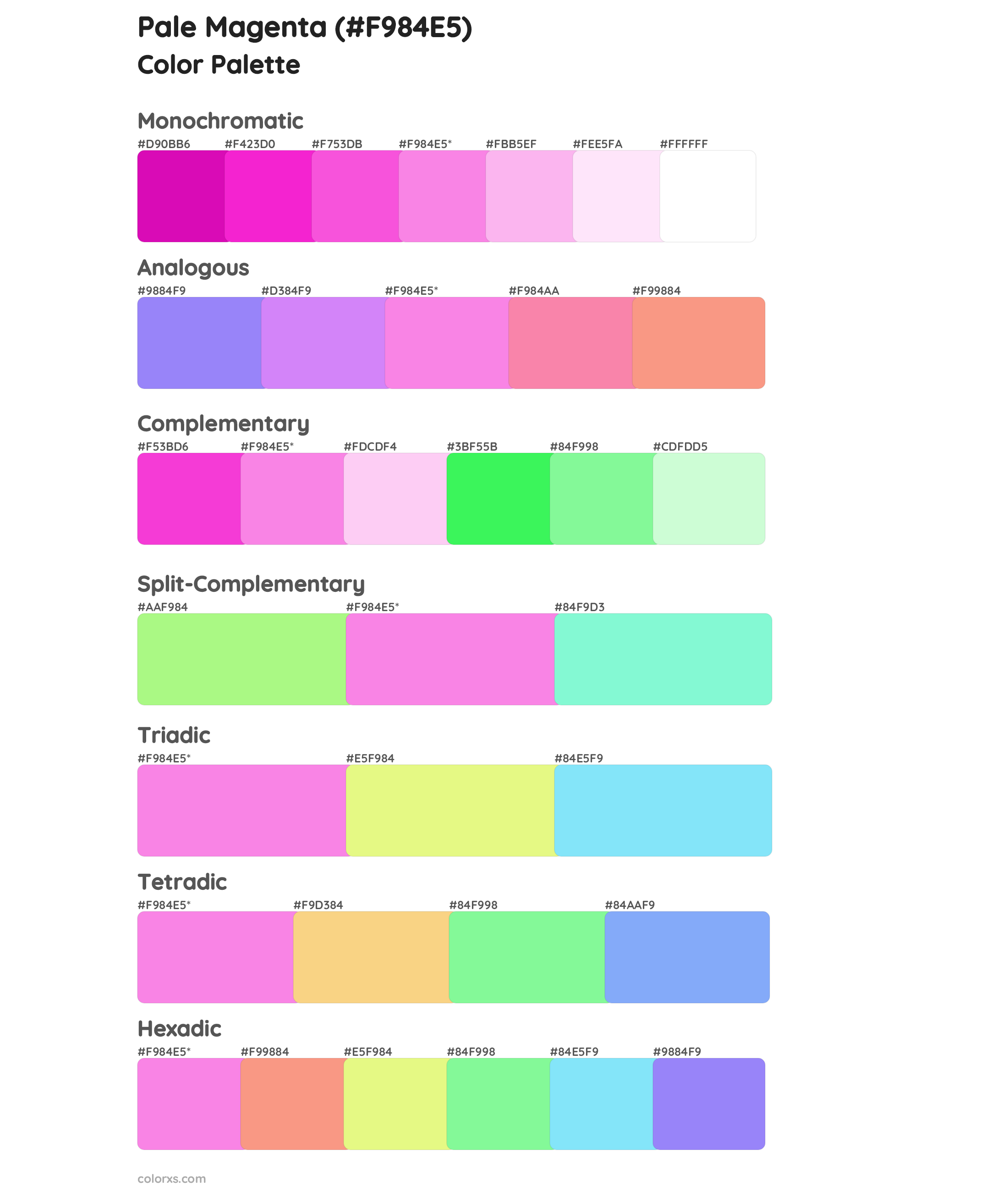 Pale Magenta Color Scheme Palettes