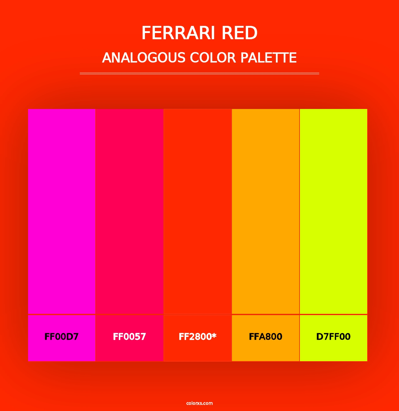 Ferrari Red - Analogous Color Palette