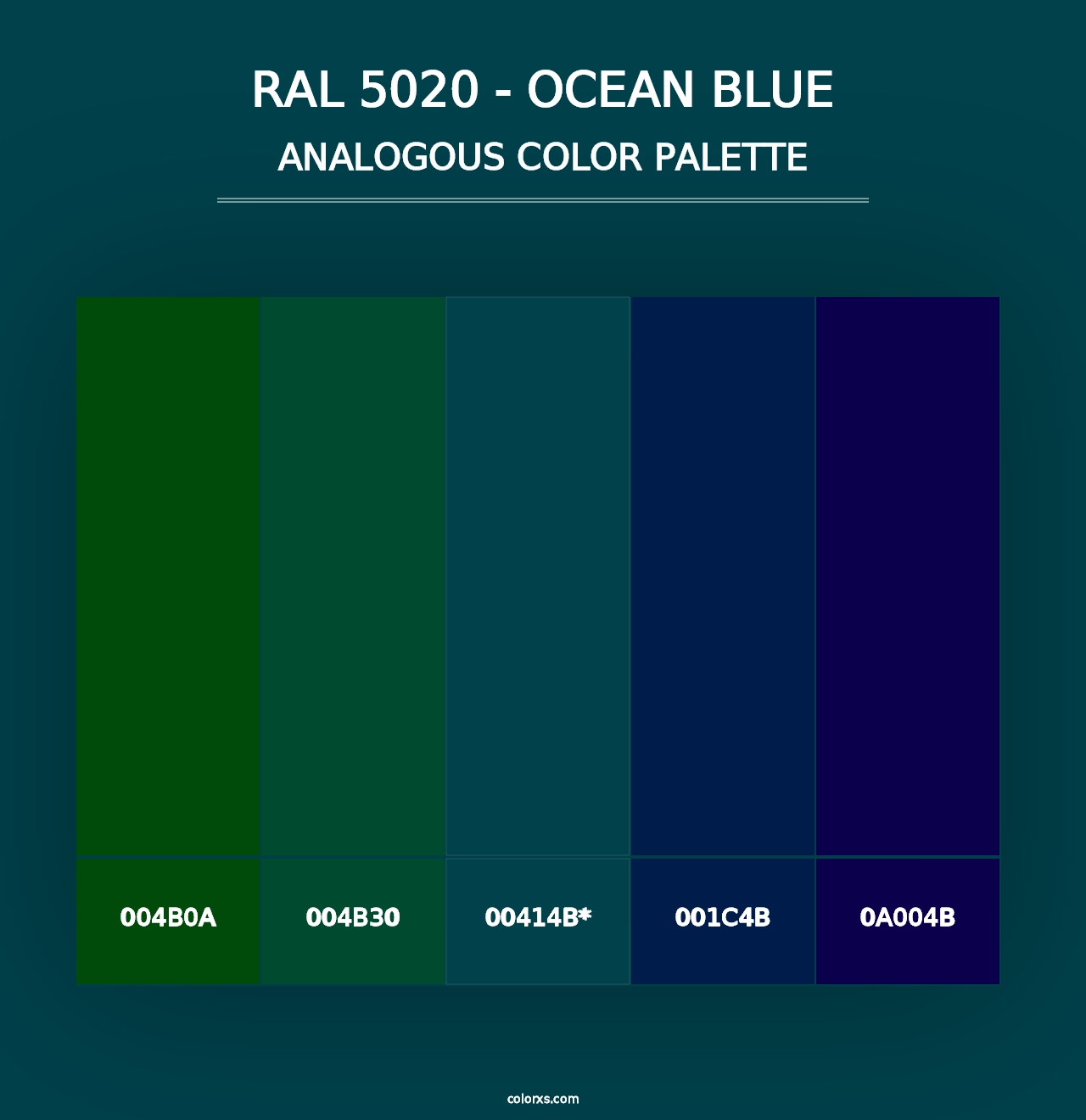 RAL 5020 - Ocean Blue - Analogous Color Palette