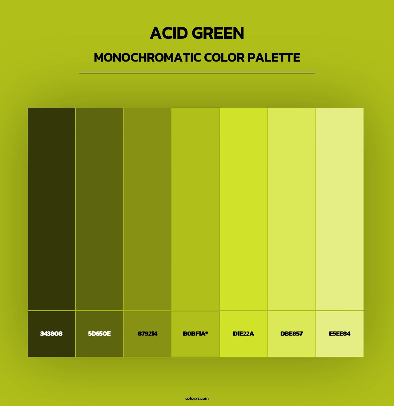 Acid Green - Monochromatic Color Palette