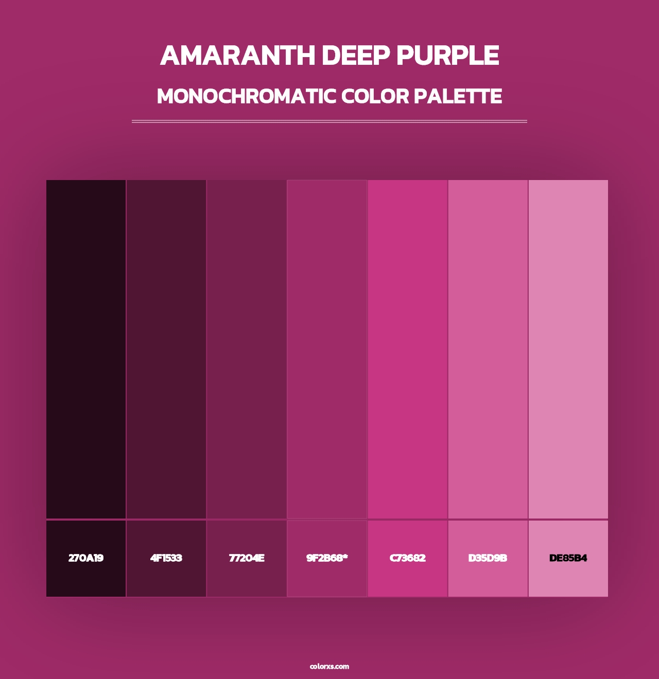 Amaranth Deep Purple - Monochromatic Color Palette