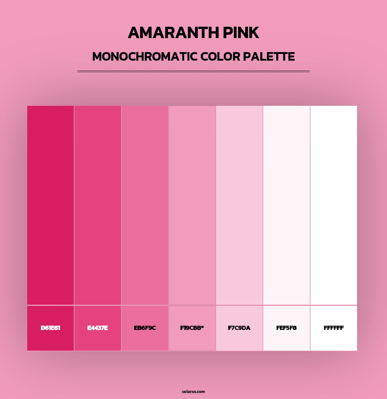 Amaranth Pink - Monochromatic Color Palette